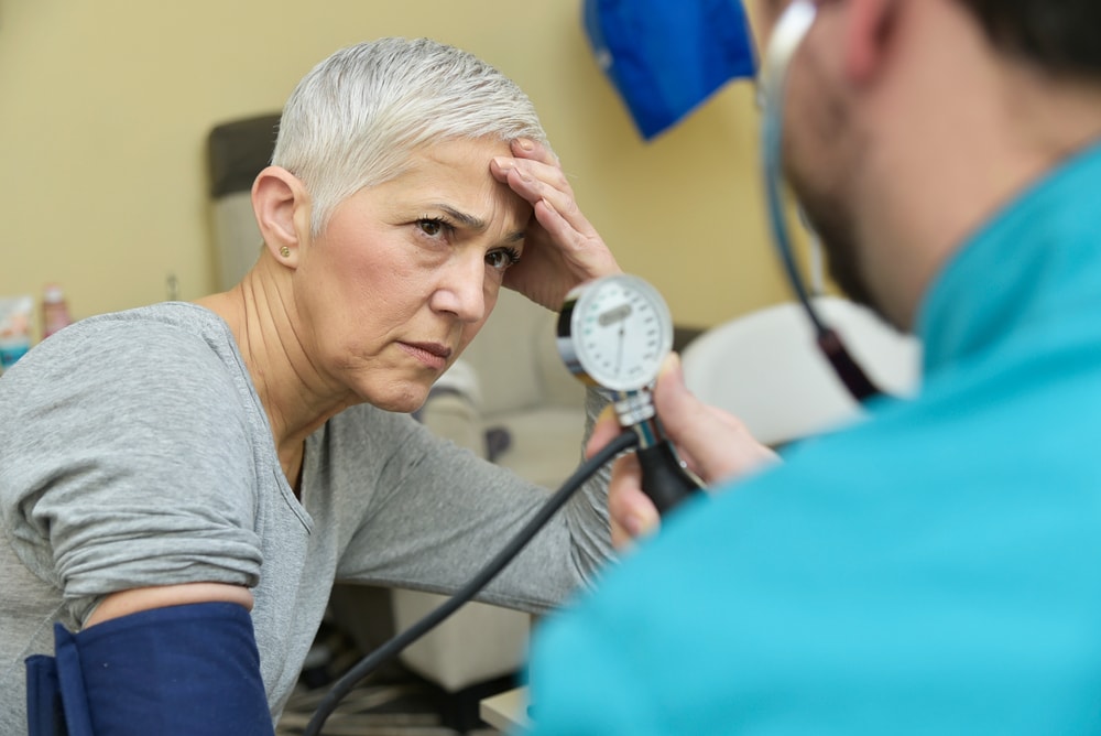 blood pressure is too high for woman at doctor's office