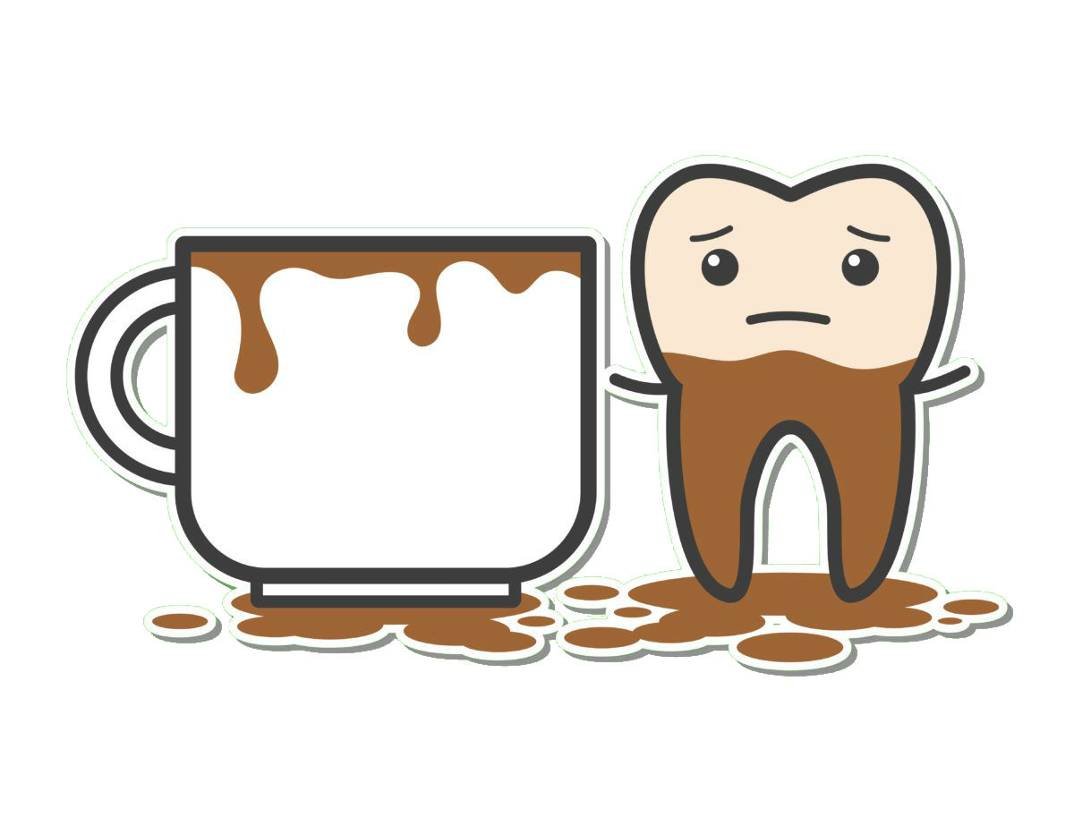 Coffee Stained Teeth Illustration