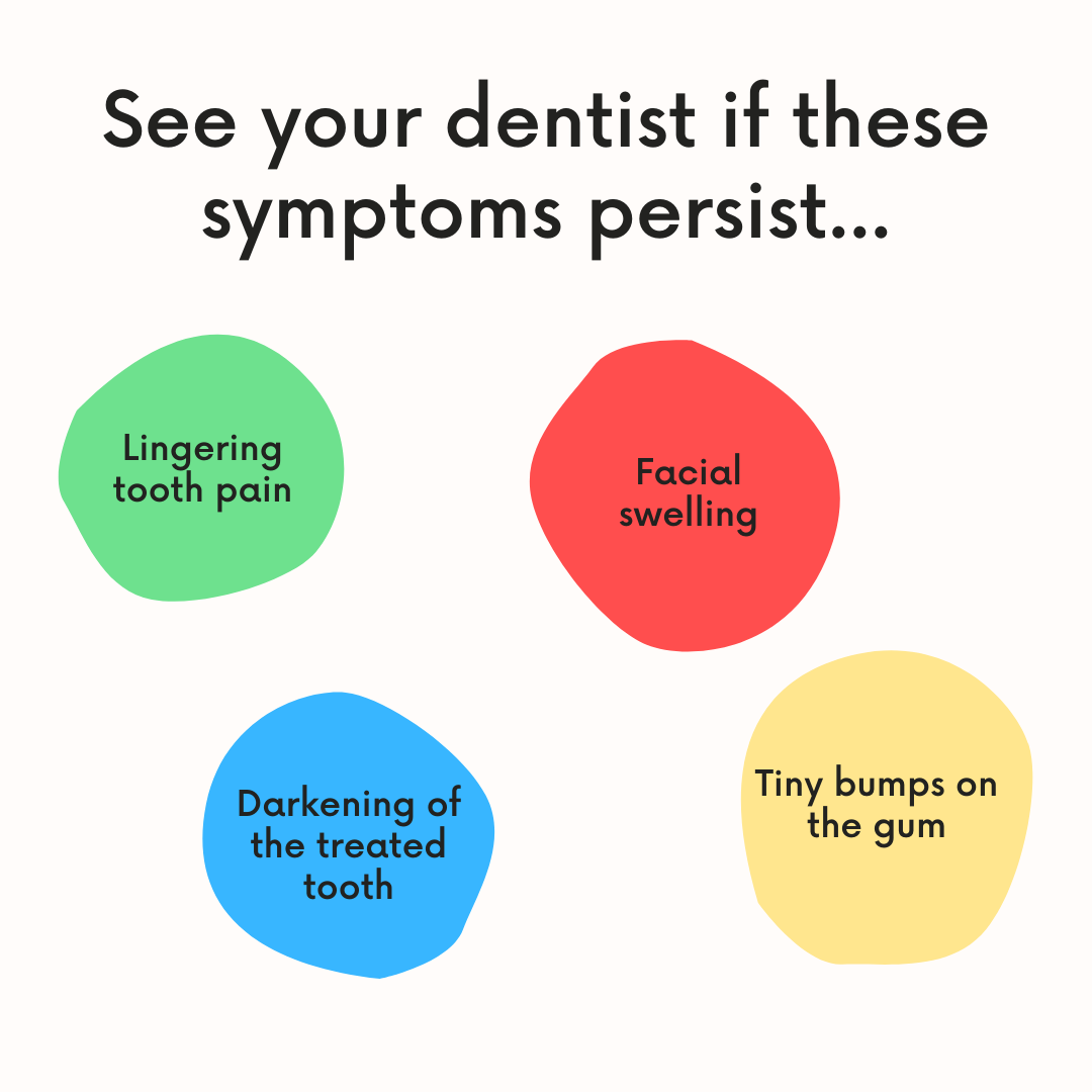 concerning symptoms after root canal treatment