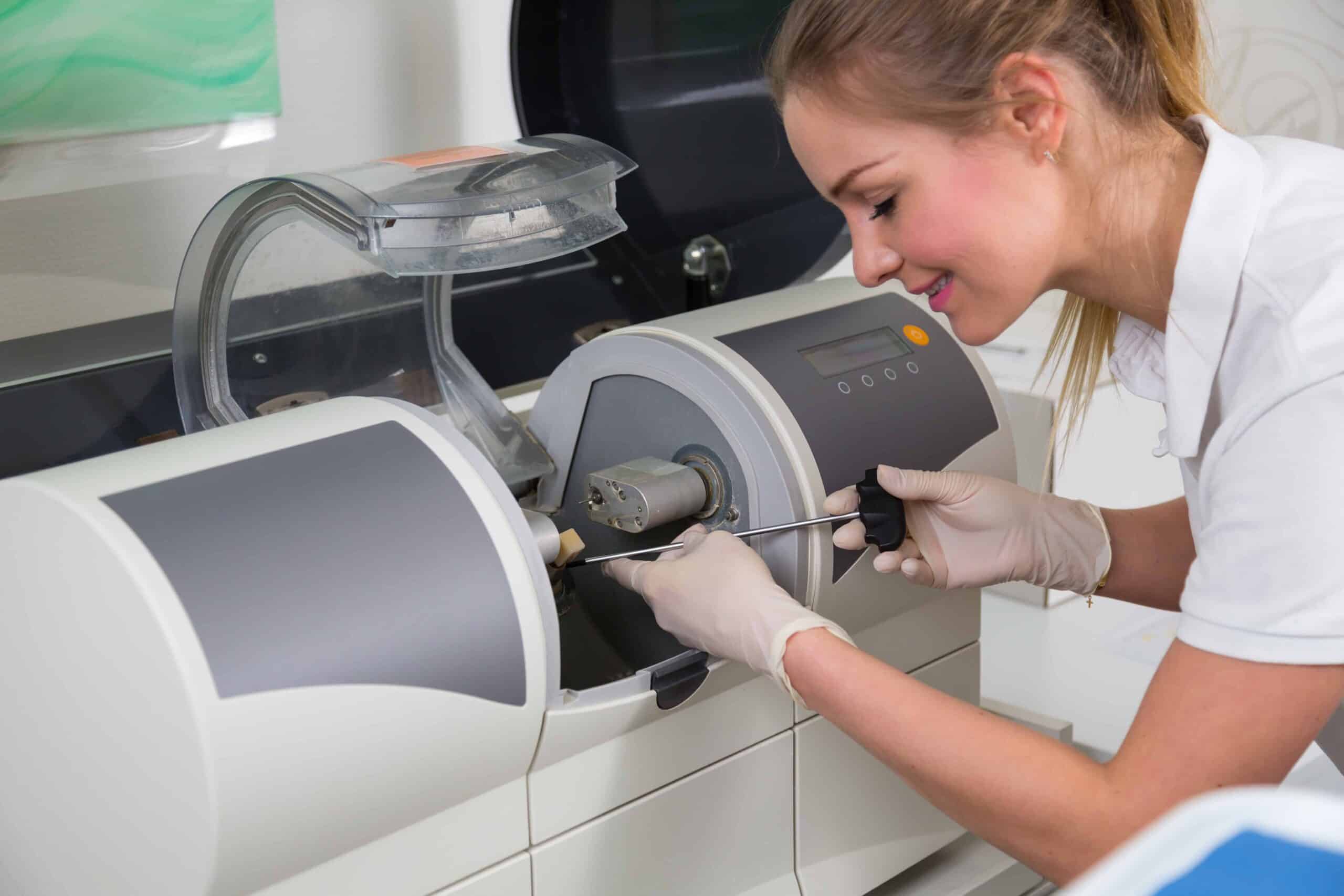 CEREC milling machine shows digital dentistry in action